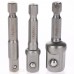 dophee 3Pcs Socket Adapter Drill BIts Set Hex Shank 1/4" 3/8" 1/2" Impact Driver Tool