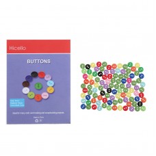 Hicello 100PCS 9mm Decorative Buttons For Needlework Resin Plastic Button For Dolls Scrapbooking Sewing Buttons 2 Holes