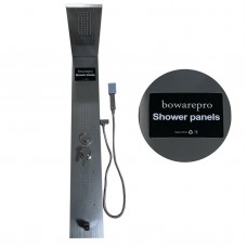 Bowarepro Brushed Nickle Plate Bathroom Shower Sets Kit Faucet Shower Column Shower Panel Hand Shower Massage Jets