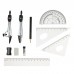 Dophee 10pcs/set Portable Precision Geometry Protractor Drawing Compass Ruler Pencil Essentials Math Study Tool Drawing instruments Kit