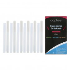 Dophee 12pcs  Creative White Liquid Erasable Chalk Dust-Free Chalk For Glass Windows Drawing materials for blackboards