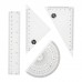 Dophee 4 Pcs/Set Square Triangle Ruler Plastic Protractor Set Drawing rulers School Supplies