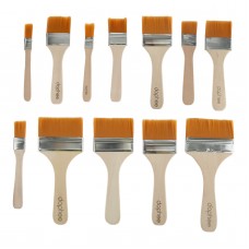 Dophee 12pcs/set Memory Nylon Paint Brushes Set for Acrylic Oil Drawing Watercolor Wooden Painting Brush Tools Art Supplies