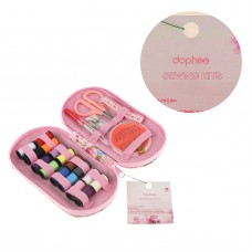 Dophee Portable Mini Travel Oval Case Needle 16 Threads DIY Home Set Sewing Tools Kit