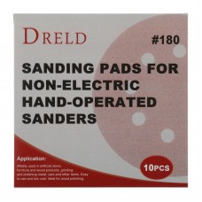 DRELD 10pcs 125mm 5" Hook Loop Sanding paper with 8 Hole Sand Pads Set 180Grit Sandpaper Abrasives for polish machine