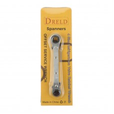 DRELD 4 Size Refrigeration Valve Ratchet Wrench Spanners Offset Service Wrench 3/16" 1/4" 5/16" 3/8" Universal Repair Hand Tools