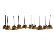 dophee 10Pcs 25mm Brass Wire Cup Bowl Wheel Brush 1/8" Shank for Die Grinder Rotary Tool