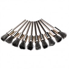 dophee 10Pcs 8mm Pen Shape Stainles Steel Wire Brushes 1/8?? Shank for Dremel Rotary Tool