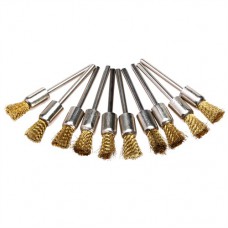 dophee 10Pcs Dia 8mm Pen Brass Wire Polish Drill Brushes 3mm 1/8¡å Shank for Rotary Tool