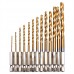 dophee 13Pcs HSS Titanium Coated Quick Change Bits Hex Shank Drill Bit Set with Holder