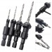 dophee 4Pcs / Set #6 #10 #13 #16 HSS Quick Change Hex Shank Screw Countersink Drill Bit