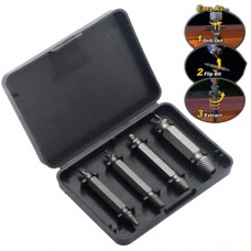 dophee 4Pcs Screw Extractor Drill Bits Guide Set Broken Damaged Bolt Remover Easy Out
