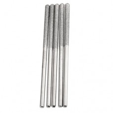 dophee 5Pcs Cylindrical Round Head Lengthened Burrs Drill Bits for Glass Stone Rotary