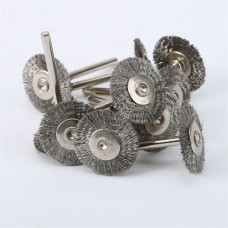 dophee 10Pcs 22mm Stainless Wire Wheel Die Grinder Brushes Rotary Polishing Tool for Dremel