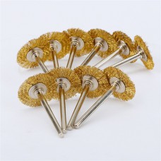 dophee 10Pcs 22mm Brass Wire Wheel Brushes Polishing Tool for Die Grinder Dremel Rotary