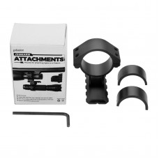 Gohantee Scope Barrel Mount 25mm & 30mm Ring Adapter with 20mm Weaver Picatinny Rail for flashlight