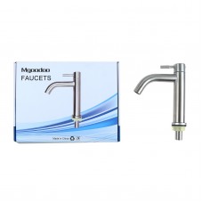Mgoodoo Bathroom Faucet Single Cold Sink Faucet Water Sink Mixer Tap Stainless Steel Bathroom Counter Basin Faucet Lavatory Sink Tap