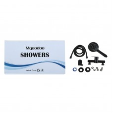 Mgoodoo Black Bathroom Shower Faucet ABS Plastic Handheld Brass Mixer Hot Cold Bathtub Mixer Tap Wall Mounted