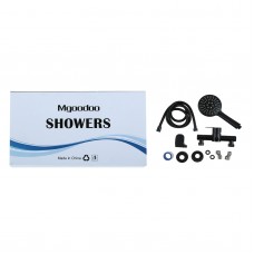 Mgoodoo Black Bathroom Shower Faucet ABS Plastic Handheld Brass Mixer Hot Cold Bathtub Mixer Tap Wall Mounted