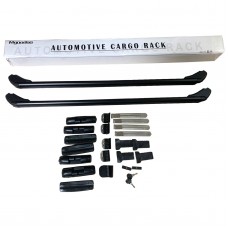 Mgoodoo 1 Pair Universal Automotive Car Roof Cargo Mounting Rack Rail Bar Black Aluminum Luggage Carrier with Lock Top Car Rack