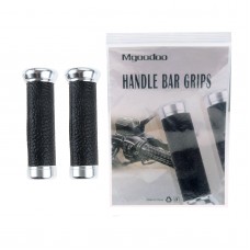 Mgoodoo 1 Pair 25mm Motorcycle Handlebar Hand Grips Black And Sliver Rubber Plastic Handle Bar For Honda For Yamaha