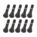 Mgoodoo 10pcs Universal TR413 Snap-In Black Rubber Tire Valve Stems Short Rod Car Accessory