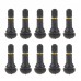 Mgoodoo 10pcs Universal TR413 Snap-In Black Rubber Tire Valve Stems Short Rod Car Accessory