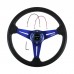 Mgoodoo Universal Racing PU Leather Steering Wheel 350mm 14inch Aluminum Alloy Auto Sport Drifting Steering Wheels Deep Dish Corn Style