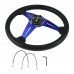 Mgoodoo Universal Racing PU Leather Steering Wheel 350mm 14inch Aluminum Alloy Auto Sport Drifting Steering Wheels Deep Dish Corn Style