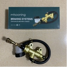 Mtsooning Universal Motorcycle Rear Foot Hydraulic Brake Pump Quad Dirt Bike Pit Brake Master Cylinder Reservoir ATV Motorbike Brakes