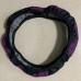 Mtsooning Leather Car Steering Wheel Cover Anti-slip Protector Accessories Purple & Black