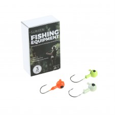 SURIEEN 3pcs Jig Head Hook 5g Fishing Hook colored Jig Lure Hard Baits Soft Worm Fishing Tackle