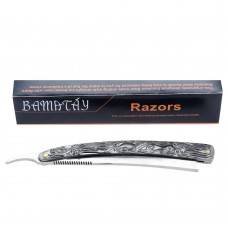 Bamatay Straight Edge Folding Shaving Knife Razor Cut Throat Barber Hair Shaver Steel