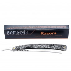 Bamatay Straight Edge Folding Shaving Knife Razor Cut Throat Barber Hair Shaver Steel