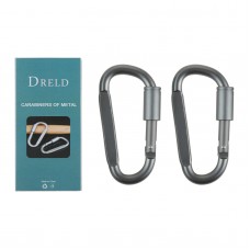 DRELD 2Pcs Outdoor Screw Lock Buckle D-Shaped Carabiners Hook Keyring Clip Camping Kits Sports Rope Buckle ISP Not for clambing