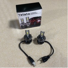 Yetaha Super Bright 1 Pair MINI1 LED Car Headlight Bulbs Automotive headlamps Kit 6000K Waterproof