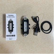 Yetaha USB Rechargeable Waterproof Mountain Bike Lamp Warning Cycling Taillight Bike LED Headlight Tail Light Rear Light