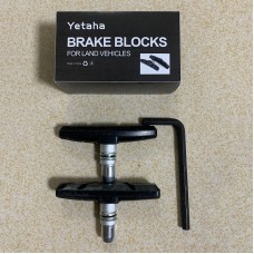 Yetaha 2pcs Durable Bicycle Silent Brake Pads Cycling V Brake Holder Pads Shoes Blocks Rubber Pad