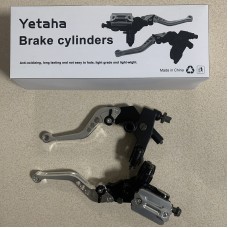 Yetaha Silver Motorcycle Handle Brake Pump Lever Master Cylinder Clutch 7/8" 22mm