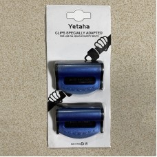 Yetaha 2x Blue Car Seat Belts Clips Fitted Safety Adjustable Stopper Buckle Plastic Clip Interior