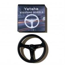 Yetaha Universal Racing PU Leather Steering Wheel 350mm 14inch Aluminum Alloy Auto Sport Drifting Deep Dish Corn Style