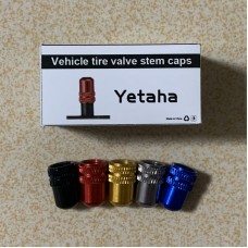 Yetaha 5 x Bike Tire Valve Stem Caps Bike Dust Caps Tire Bicycle Presta French Valve Stem Cover Aluminum