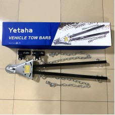 Yetaha Adjustable Universal Tow Bar with 2 Safety Chains for 2" Trailer Ball Hitch Tow Bars Works with Sedan Trucks Jeeps SUVs Towing Equipment 5000 lbs Towing Capacity