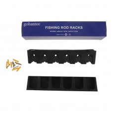 Gohantee Fishing 6-Rod Rack Vertical Pole Holder Wall Mount Modular For Garage Fishing Pole Display Stand Fixed Frame