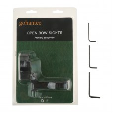 Gohantee Adjustable 3 Pin Open Bow Sight Fiber Fully Assembled CNC Machined Archery Hunting Target With Light For Outdoor Tactical