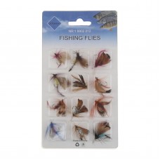 Gohantee 12Pcs/Set Insects Flies Fly Fishing Lures Bait High Carbon Steel Hook Fish Tackle With Super Sharpened Crank Hook Perfect Decoy