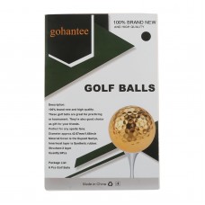 Gohantee 6pcs Gold Two Layer Golf Balls Golf Practice Balls Golfer Swing Putter Training Gift Ball for Indoor Outdoor
